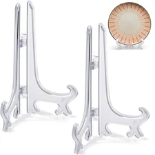 Funzhan 6 Inch Acrylic Display Stand 2pcs Clear Plate Holder 6inch, 
