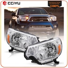 2pcs Pair Headlights Assembly For Toyota Tacoma 2.7l 4.0l 2012-2015 Chrome
