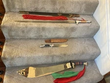 Vintage Sword & Knife Lot Chinese Jian Swords