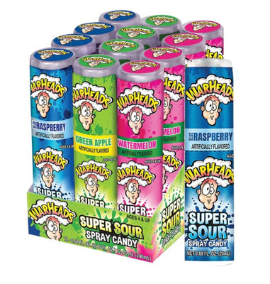 WarHeads Super Sour Spray Candy   12×20ml Flaschen | Extrem saure Frucht-Sprays