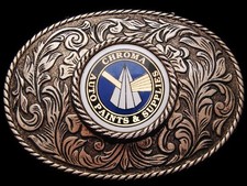 JI19107 VINTAGE 1970s CHROMA AUTO PAINTS SUPPLIES SILVERTONE BELT BUCKLE