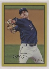 2019 Bowman Heritage Chrome Prospects Yellow Refractor 7/75 Brock Burke 10lp