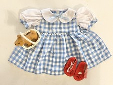 Wizard Of Oz Dorothy 18in Doll Outfit With Ruby Slippers, Basket, And Toto D