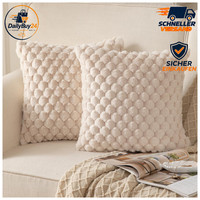 Kissenbezug 2Er Set Beige Wollsamt 45X45 Cm Flauschig Dekokissen FüR 2 StüCk