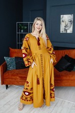 Woman Vyshyvanka Ukrainian embroidery embroidered dress Linnen S M L XL