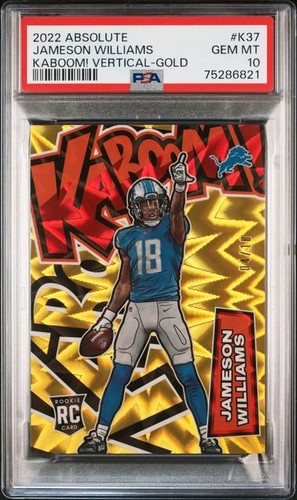 Jameson Williams [Gold] #K37 2022 Panini Absolute Kaboom Vertical card