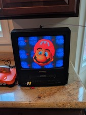 Sylvania 13   VCR VHS TV Combo W/ Working CRT TV Retro Gaming Untested VCR Read