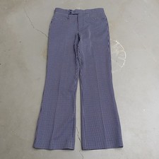 1970s Plaid Disco Flare Trousers Talon Zipper