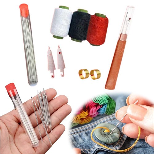 Juego de herramientas de costura de 37 piezas, herramientas de reparación manual de hilo de agujas | Juego de manualidades hecho a mano hágalo usted mismo - Imagen 2 de 11
