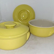 Vintage United Airlines Soup Bowls w LIDS Eastrock INT'L Lot of 2 yellow CR570