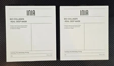 Set of 2, INIA Bio Collagen Real Deep Mask Pack (1.19 oz x 4) 8 Masks Total