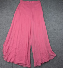 St John Evening Silk Pants Womens 6 Pink Flutter Wide Leg Romantic Timeless