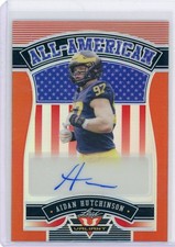 2022 Leaf Valiant AIDAN HUTCHINSON All-American Orange AUTO RC Autograph 12/25