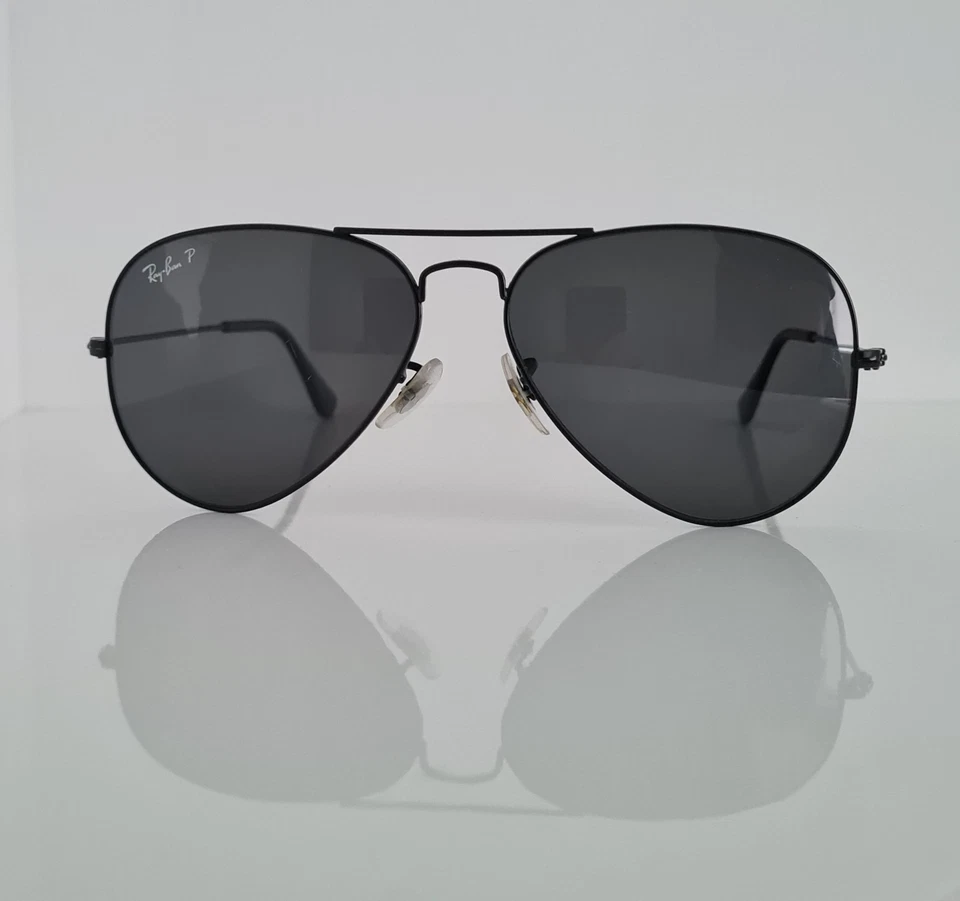 Ray-Ban Large Metal Aviator Sunglasses RB 3025 Black Polarized, photo 2 of 5