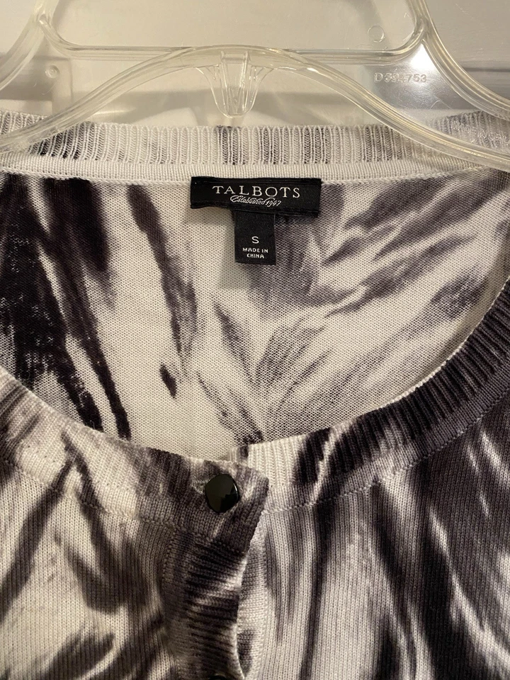 Легкий женский кардиган с принтом зебра Talbots, рукав 3/4, размер маленький - Изображение 2 из 4