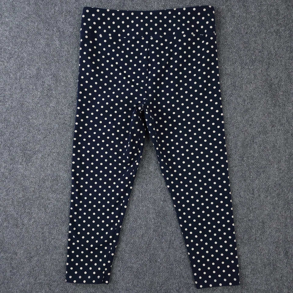 J Crew Leggings Mujer Grandes Azul Blanco Lunares Recortados Todos los Días Pull On Informal Foto 2 de 4