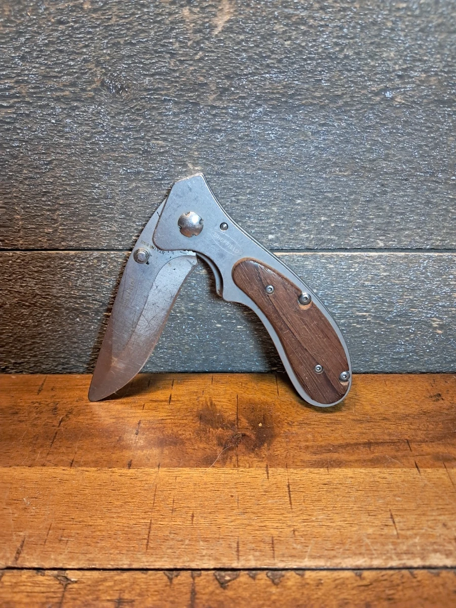 Sheffield Wood Handle Lockback Collectible Folding Knives for sale