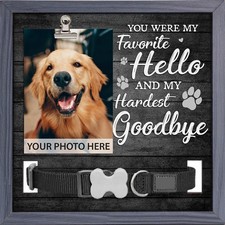 Pet Memorial Picture Frame With Photo Clip, Dog Memorial Gifts For Loss Of Do...