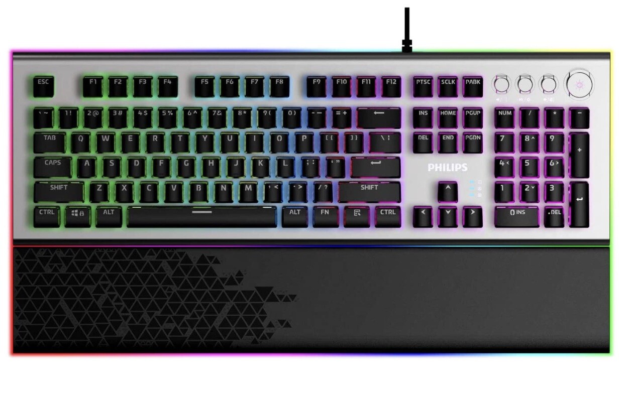 PHILIPS SPK8624 Wired Gaming Keyboard w/ Palm Rest LED RGB Mechanical Keyboard-image