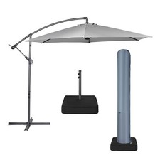 VonHaus 3M Cantilever Banana Parasol with Weatherproof Base & Cover
