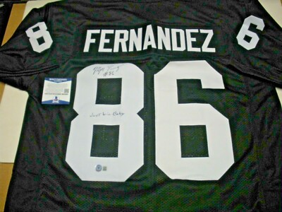 MERVYN FERNANDEZ OAKLAND RAIDERS JUST WIN BABY BECKETT/COA SIGNED