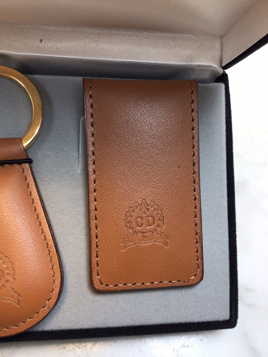 Christian Dior CDRロゴ オープンマネークリップ Vintage CHRISTIAN DIOR CD Logo Brown Leather Key Ring Chain