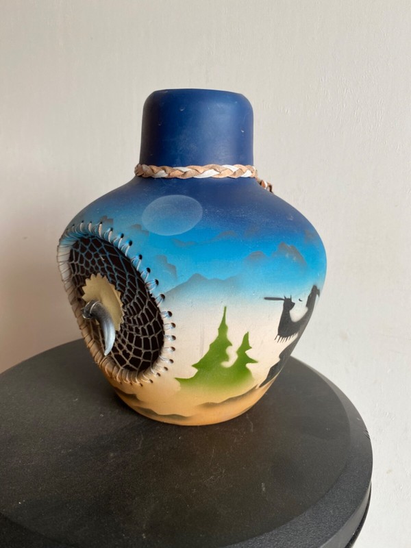 hand crafted/painted native vase