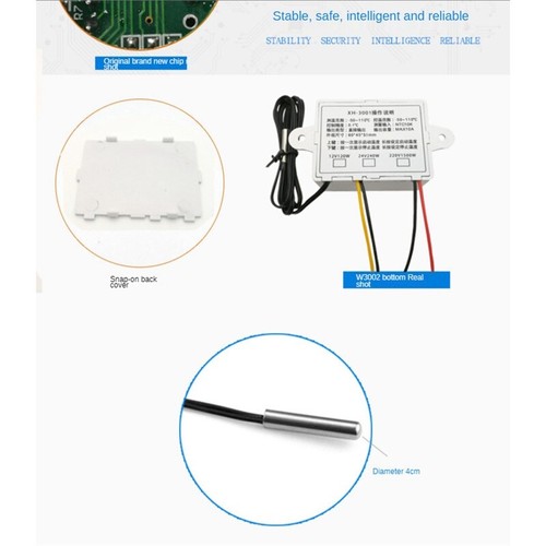 Temperature NTC temperature 12V-220V 120W240W1500W thermostat switch digital - Photo 8/17