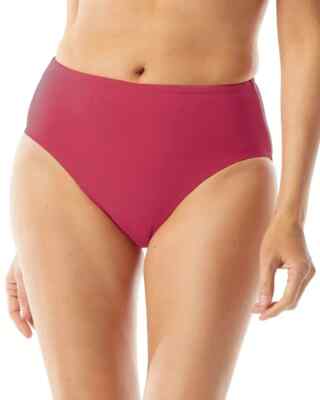 Coco Contours N1036 Onyx High Waist Bikini Swim Bottom, Deep Fuchsia, L