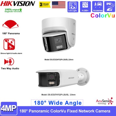 Hikvision 4MP Panoramic ColorVu IP Camera 2-Way Audio DS-2CD2347G2P-LSU/SL 2.8mm
