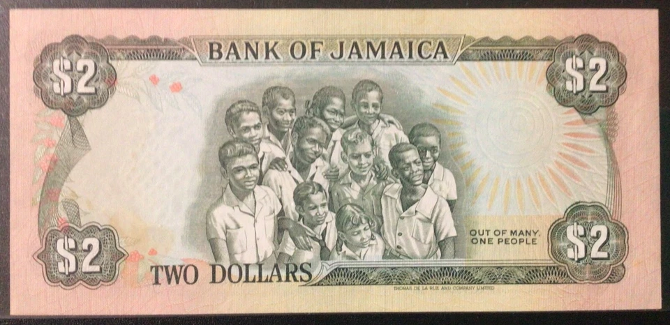 1987 JAMAICA PAPER MONEY - 2 DOLLARS UNCIRCULATED BANKNOTE! - Image 2 of 2
