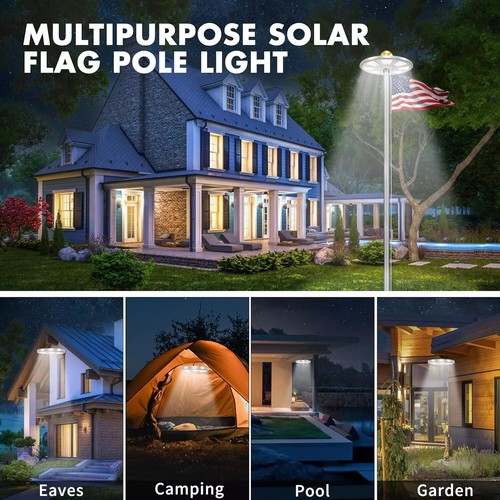 26 LED Solar Flag Pole Light Outdoor Waterproof Auto Active Super Bright Lamp - Picture 6 of 11