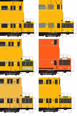 Bastelbögen Berliner U-Bahn BR A3L69/71 A3L82 als Kartonmodell Papiermodell