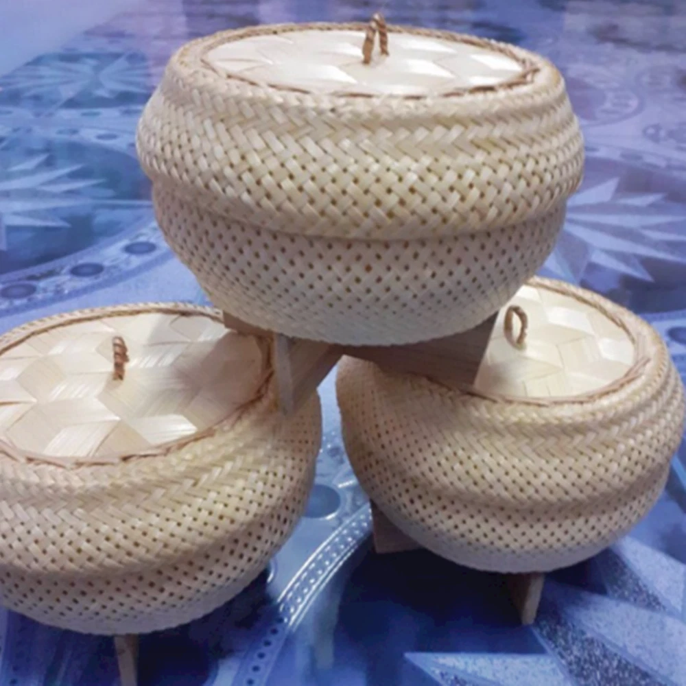 Steamer Bamboo Cooker Basket Rice Sticky Natural Thai food Pot Cookware 7"