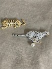 Brooch Pin pair Lion Tiger Panther Rhinestones see pics 1980s — photo 2