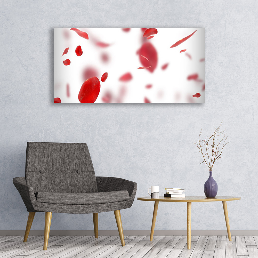 Tableau acrylique de salon Tulup haut de gamme 120x60 cm au design chic pétales de rose