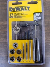 NEW Dewalt DWA1450 Metric Tap & Die Set 17 PIECE 5 Sizes Taps Dies Drill Bits !!