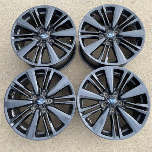 Set of 4 17" Subaru WRX Impreza Legacy Dark Grey Factory Stock OEM Wheels - Picture 1 of 5