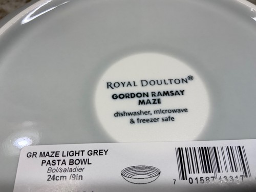 Gordon Ramsay Maze Pasta Bowls. Set Of 2. Choose Gray, Blue White. 9 Inch. New. - Picture 52 of 52