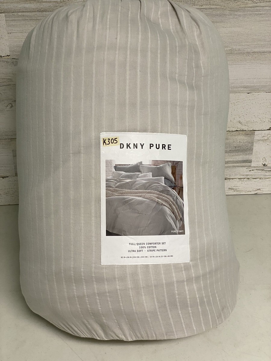 DKNY Pure Comfy Full/queen Striped Comforter & Shams Set