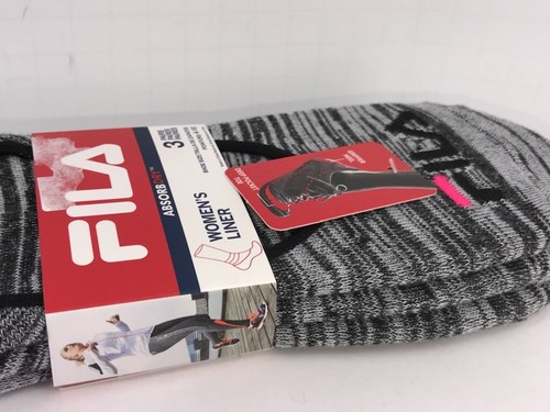 Women's FILA Gray Distressed No Show Socks - Shoe Liners - 3 Pack - $29 MSRP - Picture 7 of 11