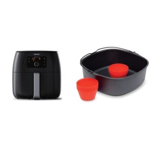 Philips Airfrier Premium XXL avec la technologie d'élimination des graisses, 3lb/7qt, Noir,