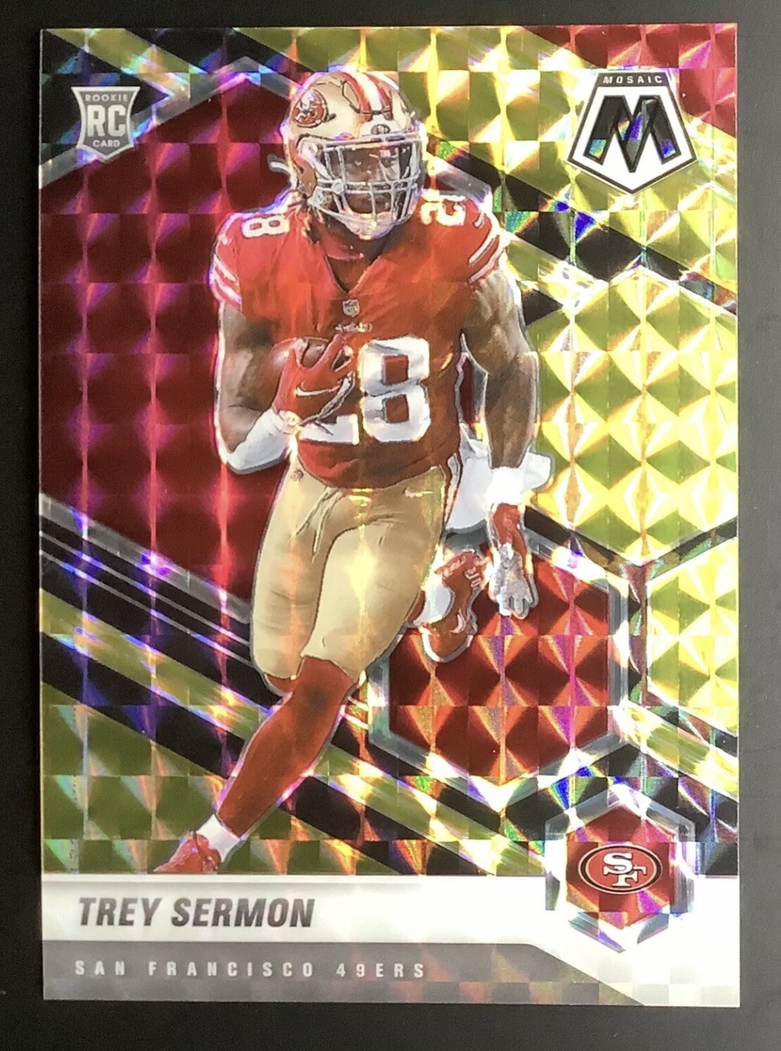 2021 Panini Mosaic Trey Sermon Choice Black Gold Prizm Rookie #324 Serial#7/8