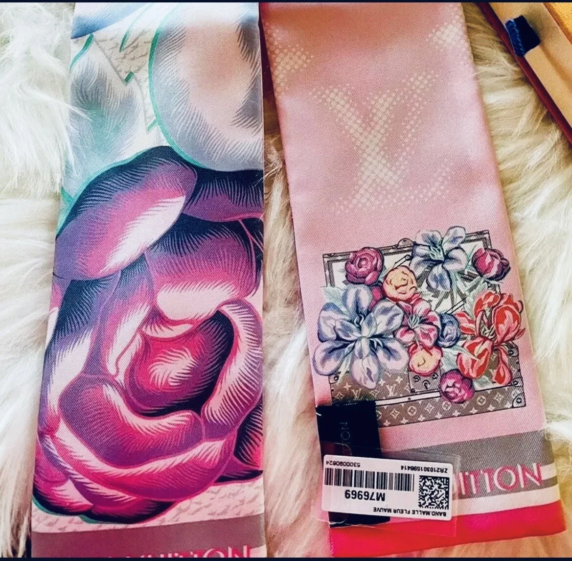 Louis Vuitton Bandeau Fleurs M76969. Scarf Receipt NIB 