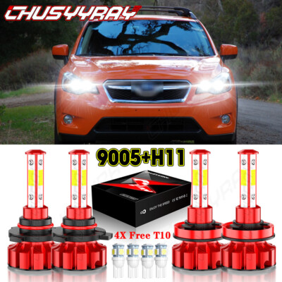 For Subaru XV Crosstrek 2013-2014 4X 6000K White LED Headlight Hi