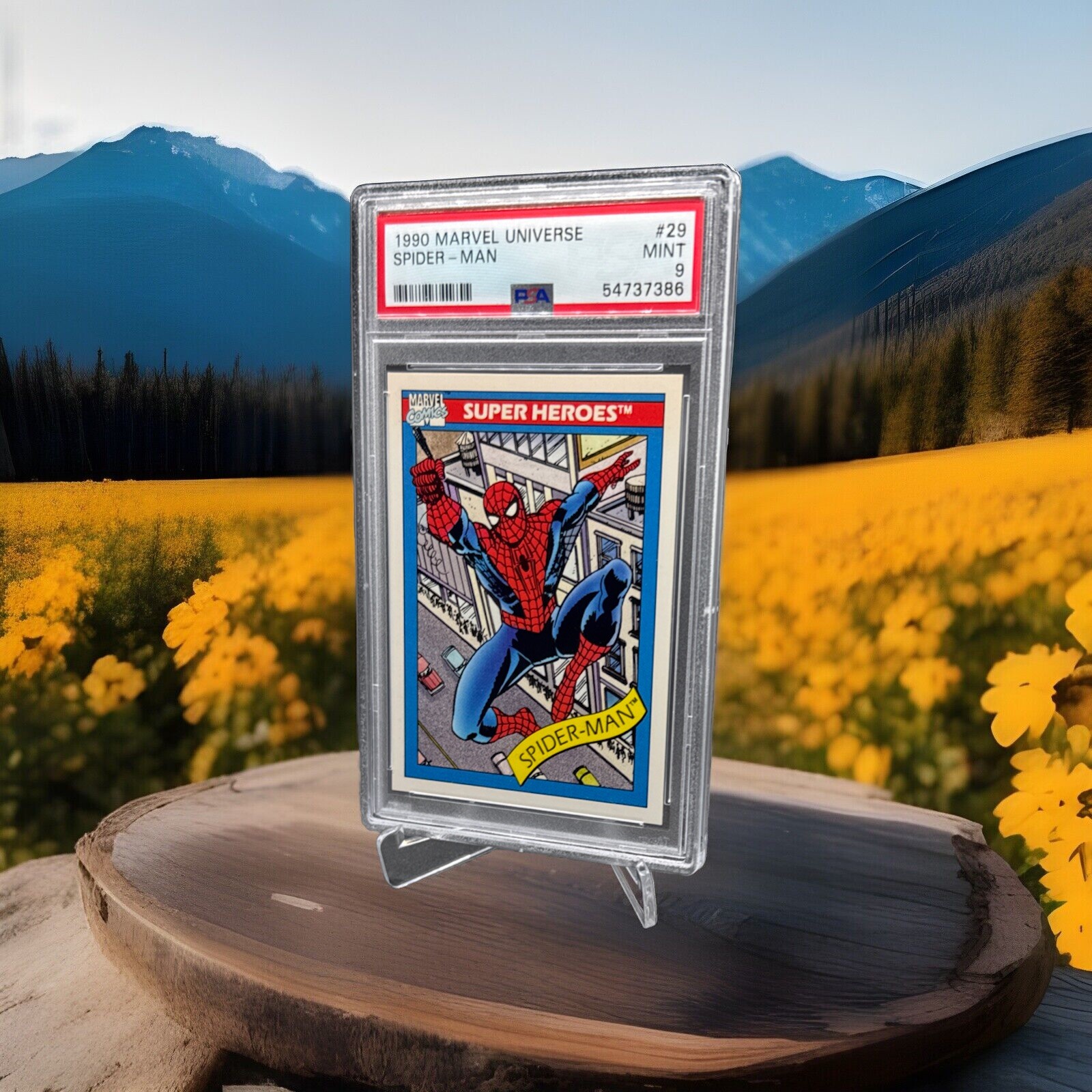 1990 MARVEL UNIVERSE #29 SPIDER-MAN PSA 9