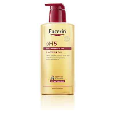 2x 400ml Eucerin pH5 Sensitive Skin Shower Oil New Packaging