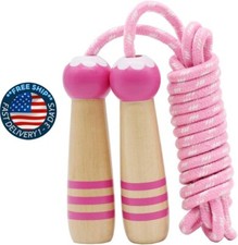 Cuerda de saltar para ni os, cuerda de saltar de algod n ajustable de 7 pies