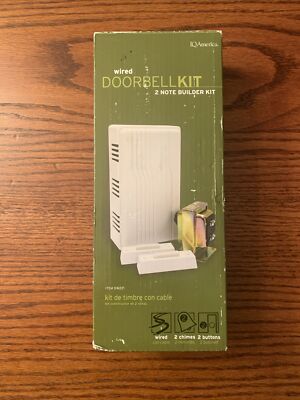 IQ DW-221 Wired Doorbell Chime Kit 2 Unlighted Push Buttons Mechanical Chime
