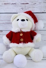 Crochet Toys Handmade. Amigurumi Christmas Bear. Handmade Fluffy Toy